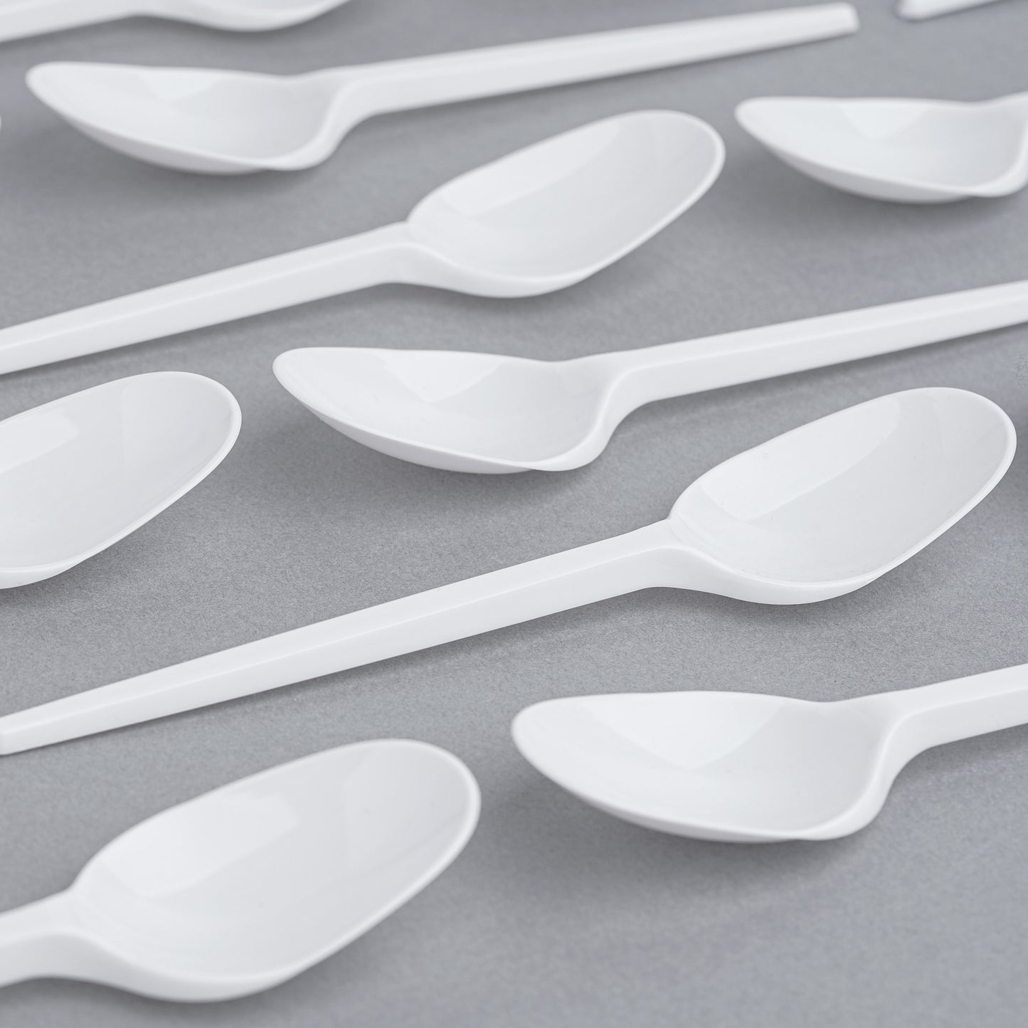 50-Pack White Plastic Spoons - Durable and Reusable
