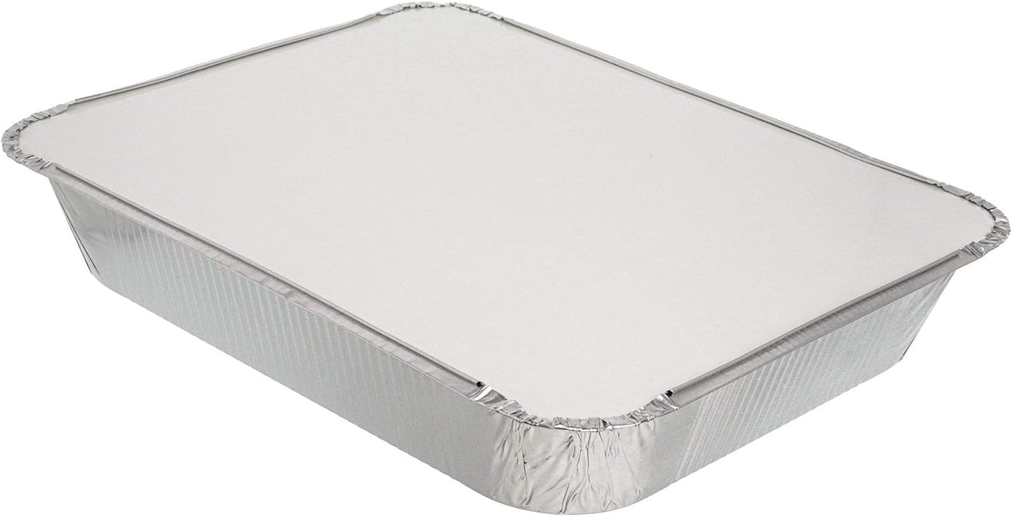 10-Pack Aluminum Foil Baking Pans with Lids, 30cm x 25cm, 3L